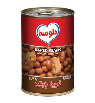 دلوسه کنسرو لوبیا باقارچ380گرمی