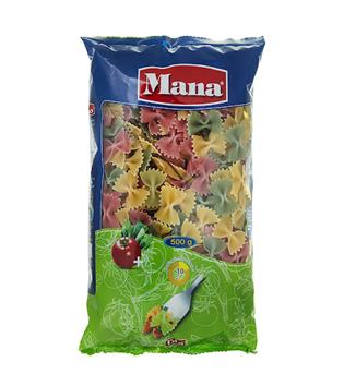مانا ماکارونی 500گ پروانه شیار دار(سبزیجات)